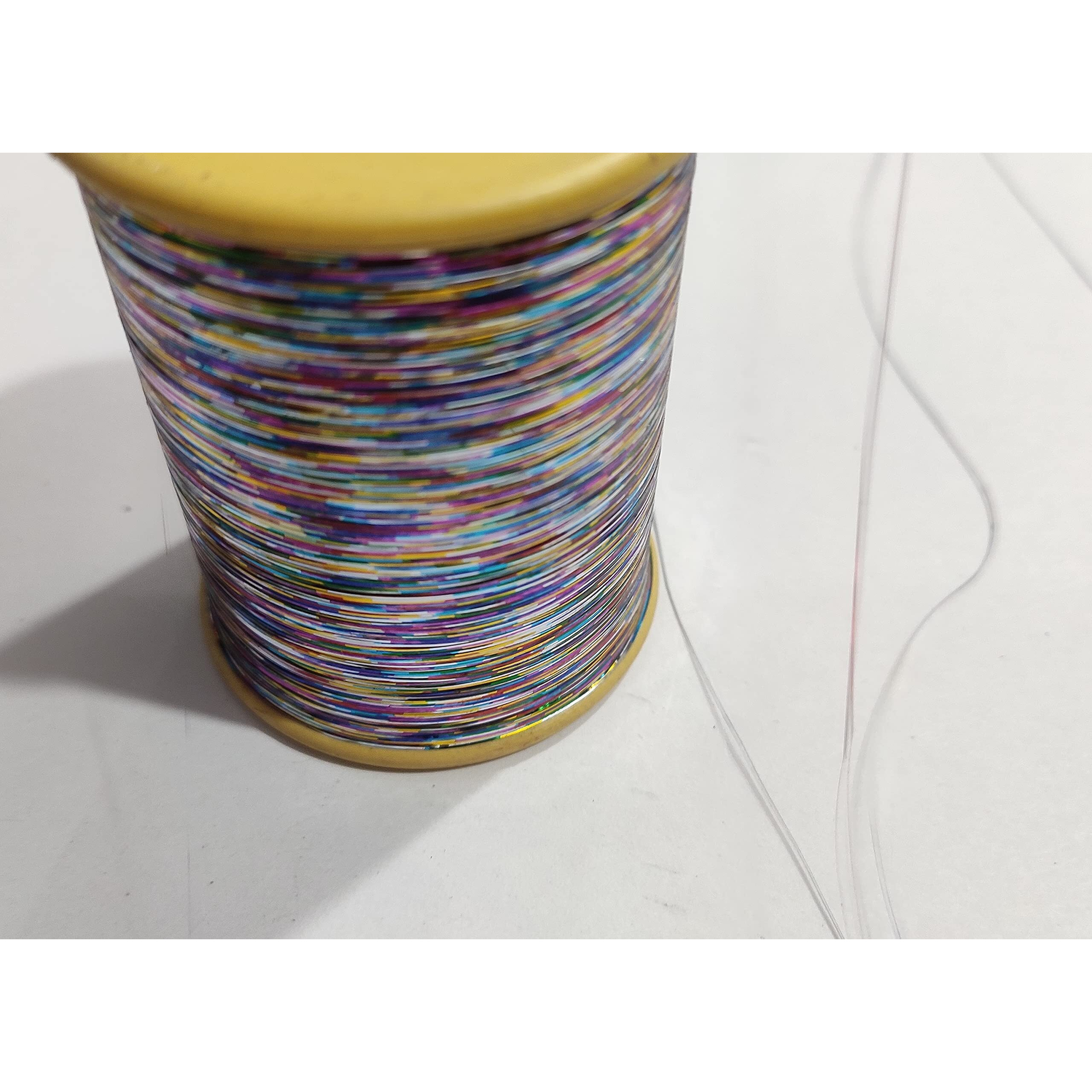 Omx 0.25 Mm, 10000 Mtrs Each Roll, Metallic Strip Mukaish Metal Thread For Embroidery Work, Beading, Jewellery Making. (Multi Rainbow)