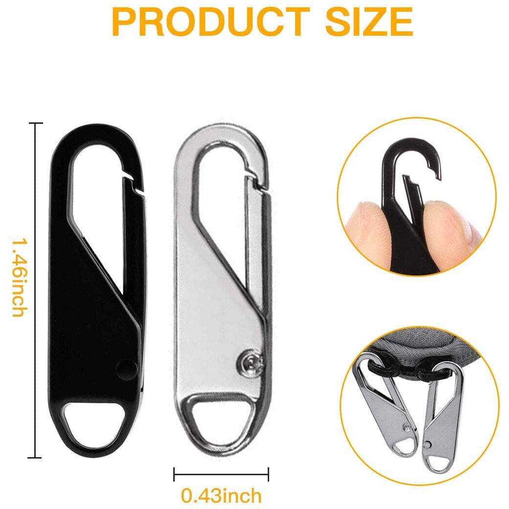 Woltax Zipper Pull Replacement Metal Zipper Improved Thin Hook Size Replacement Pullers Handle Mend Fixer Zipper Tab Zipper Sliders Zipper Pullers For Luggage Bag,Jacket (Multi Colord)
