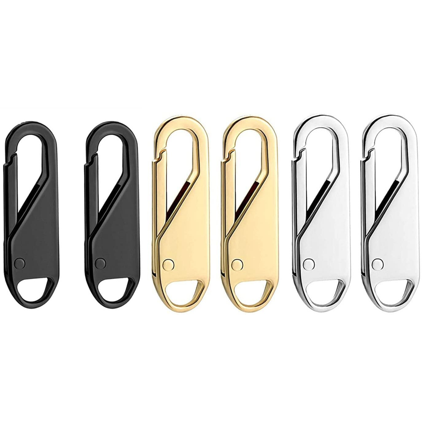 Woltax Zipper Pull Replacement Metal Zipper Improved Thin Hook Size Replacement Pullers Handle Mend Fixer Zipper Tab Zipper Sliders Zipper Pullers For Luggage Bag,Jacket (Multi Colord) (6Pes)