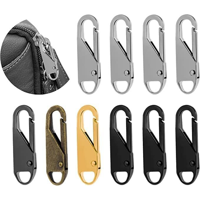 Woltax 6 Pes Zipper Pull Replacement Metal Zipper Improved Thin Hook Size Replacement Pullers Handle Mend Fixer Zipper Tab Zipper Sliders Zipper Pullers For Luggage Bag,Jacket (Multi Colord)