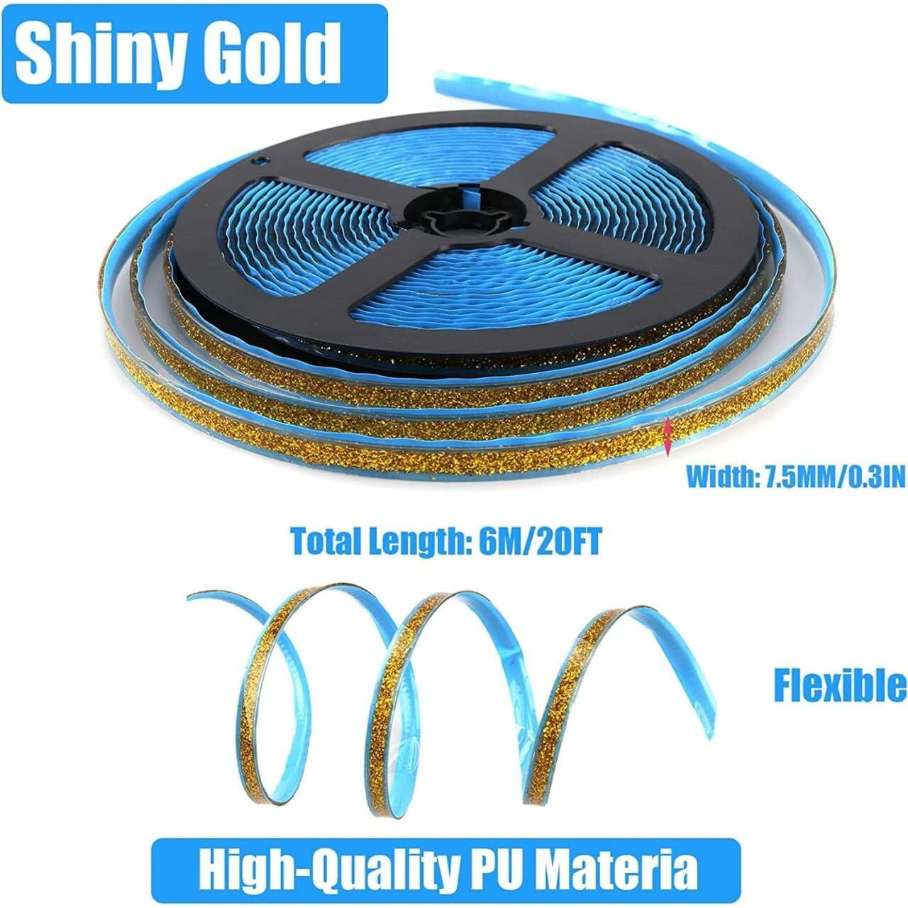Orrda Self Adhesive Moldproof Tape Glitter Caulk Strip Window Gas Stove Corner Seal | Home Corner Decoration Tape For Trim/Edges/Wall Decor (Pack Of 1_6 Meter)