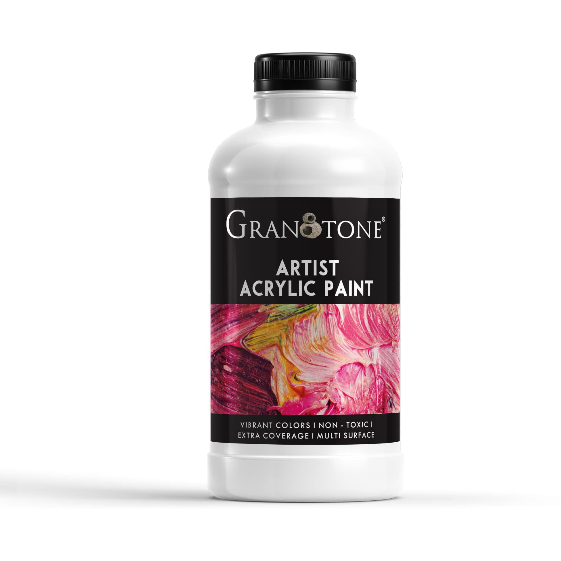 Granotone Acrylic Colour Art And Craft Paint, Diy Paint, Rich Pigment, Non-Craking Paint For Canvas, Wood, Leather, Earthenware, Metal 500 Ml (White)