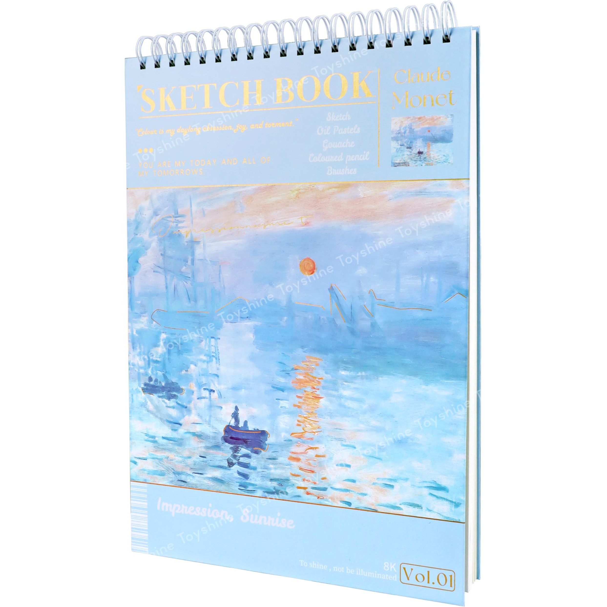 Toyshine A3 Size Thickened Sketchbook With Hand Painted Hard Cover For Painting Drawing Art & Craft Work (60 Sheets) Blue