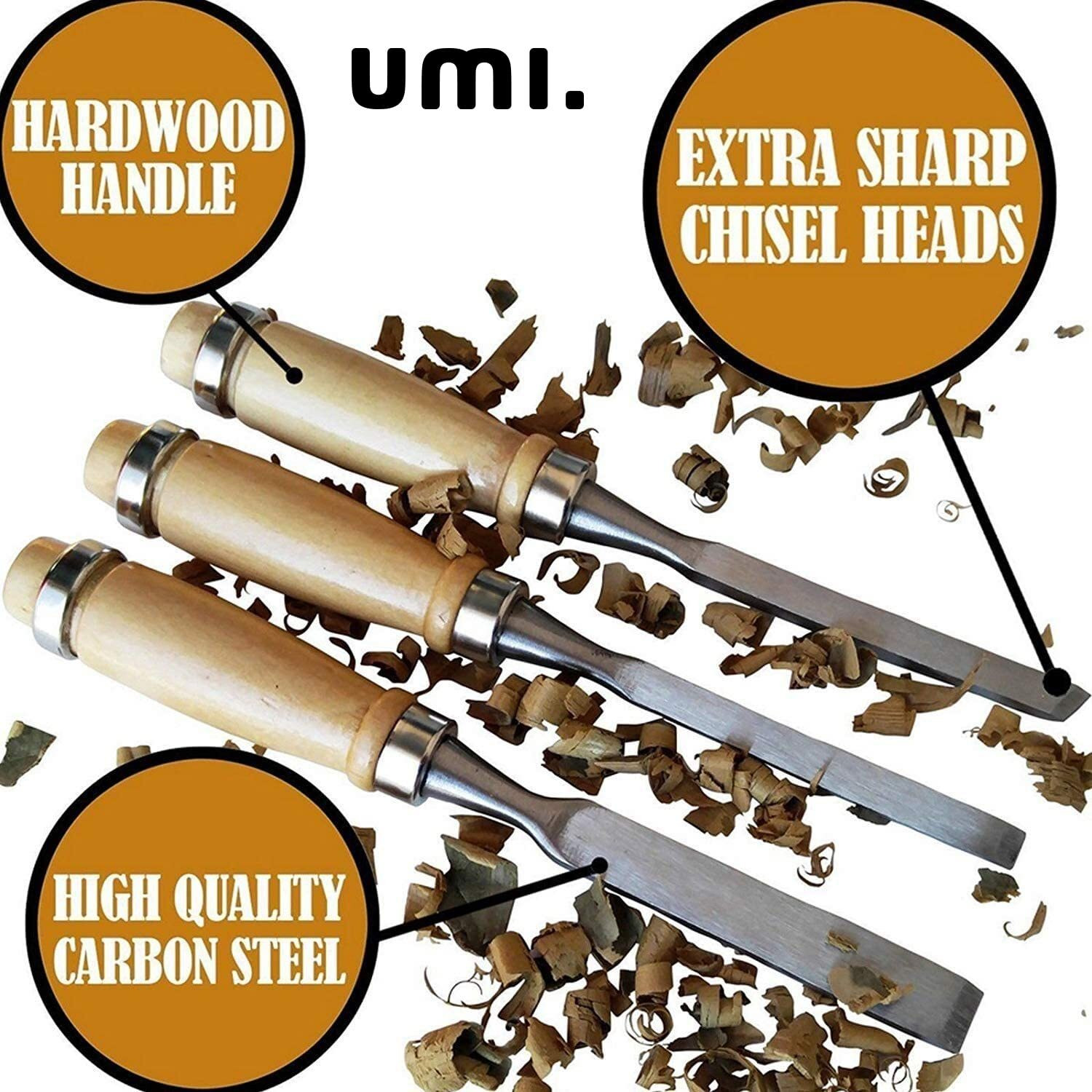 Amazon Brand  Umi 12 Piece Wood Carving Chisel Set Nonsharp Woodworking Tools With Carrying Case Great For Beginners And Pros