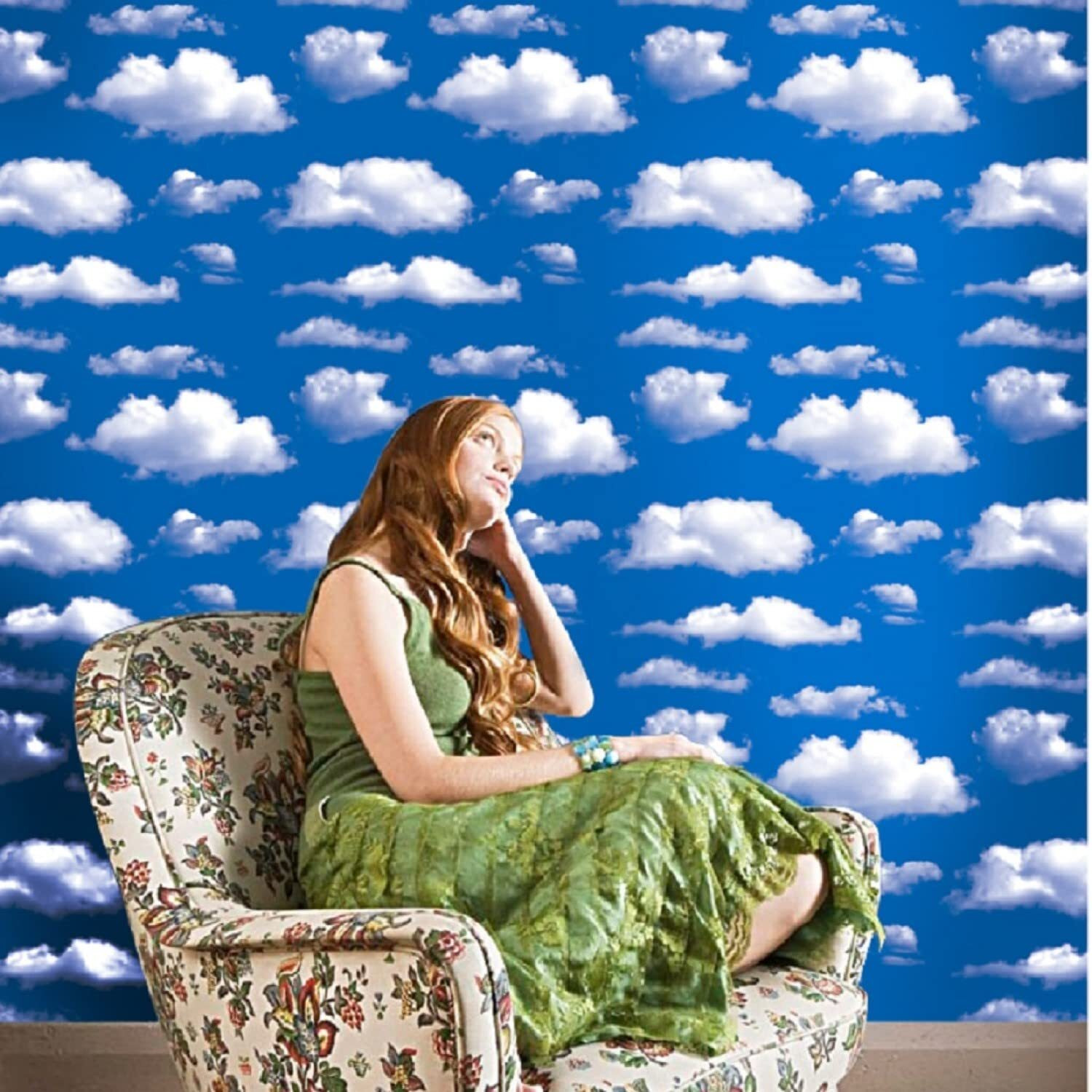 Jaamso Royals Blue Sky White Cloud Natural Self Adhesive Peel And Stick Home Decor Wallpaper (400 Cm X 45 Cm Covering 18 Sq Feet)