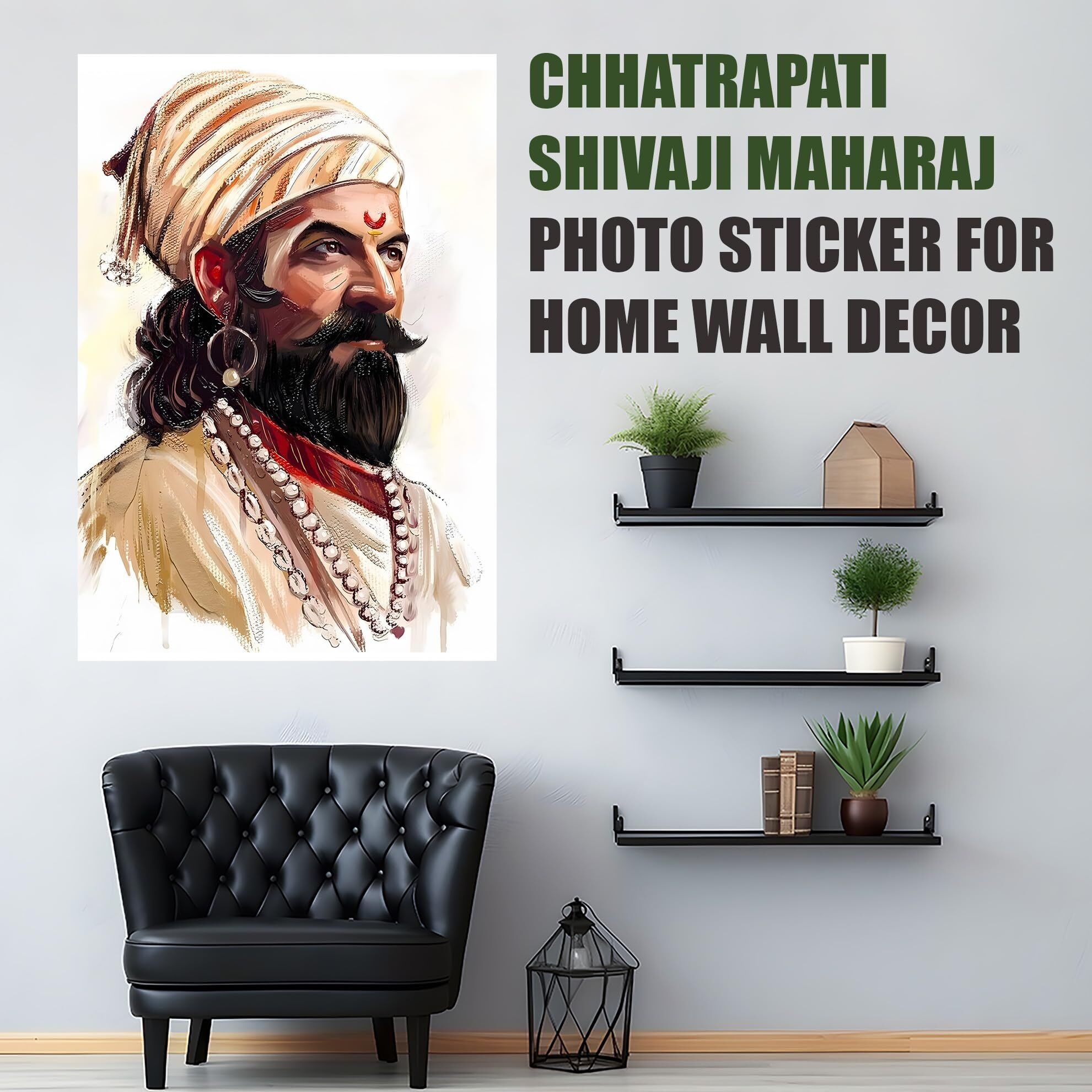 Chhatrapati Shivaji Maharaj Photo Sticker | Shivaji Maharaj Poster For Wall | Chhatrapati Shivaji Sticker For Home, Living Room
