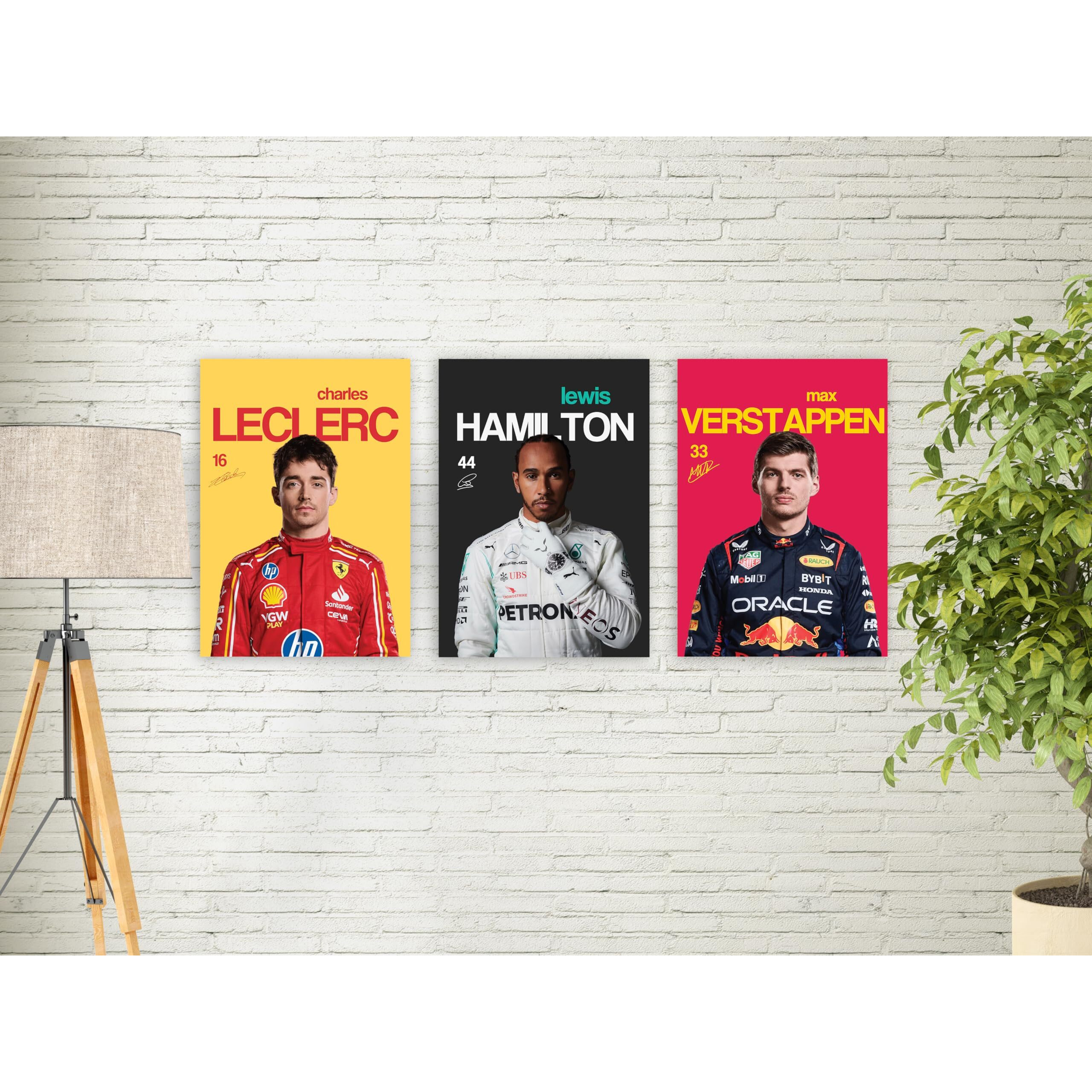 Live Mad Live Crazy (Lmlc) Formula 1 Drivers Vertical Wall Paper Poster Pack - Set Of 3, A4 Size, 9X12 Inch Unframed Art Prints - Home, Bedroom, Living Room & Decor - Aesthetic, Matte Finish