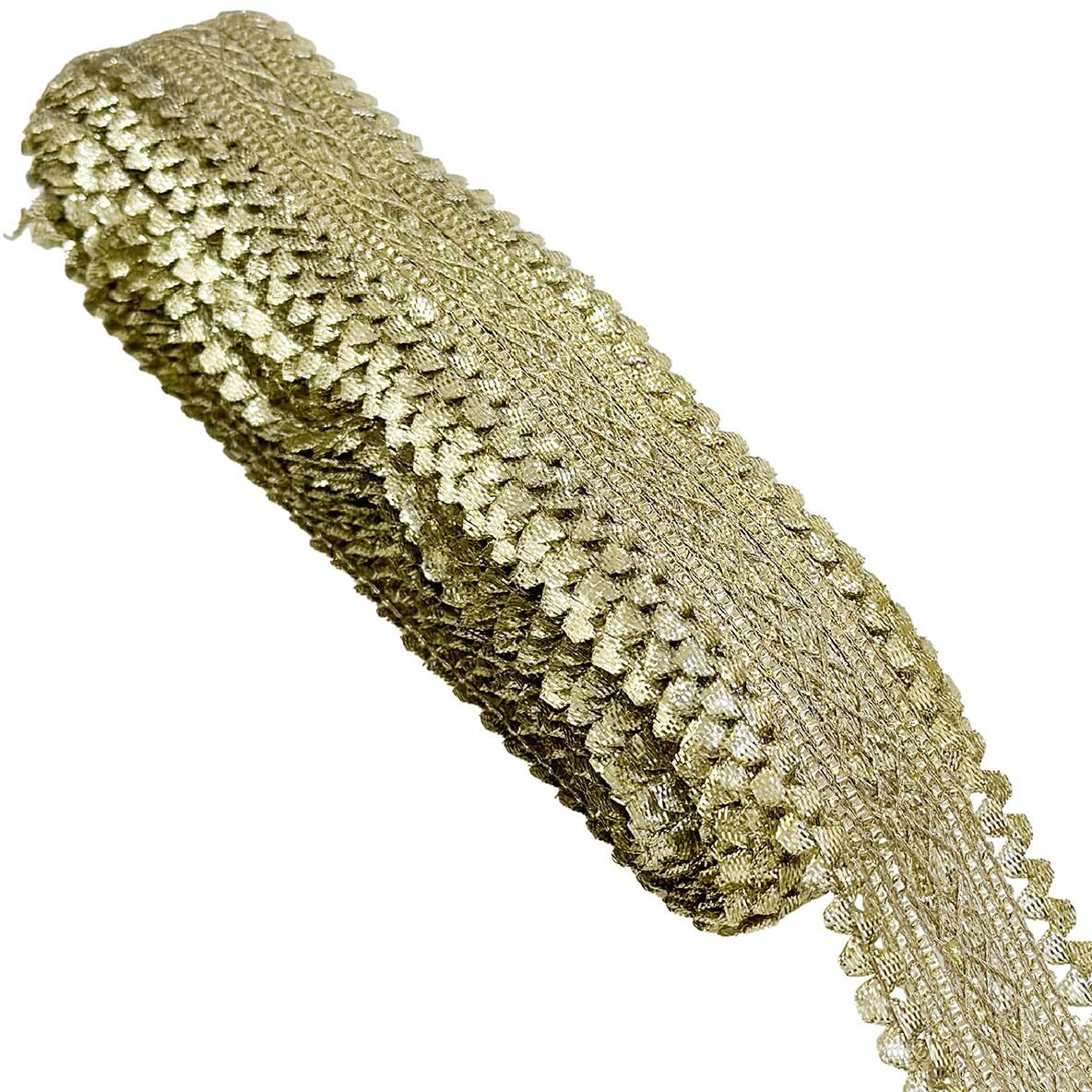 Embroiderymaterial Gotta Pati Lace Border Material For Saree, Dupatta, Bridal Dresses, Lehengas, Palazzo, Anarkali Suits, Blouses. (Light Gold, 3.5Cm Width, 8.5M/Roll)