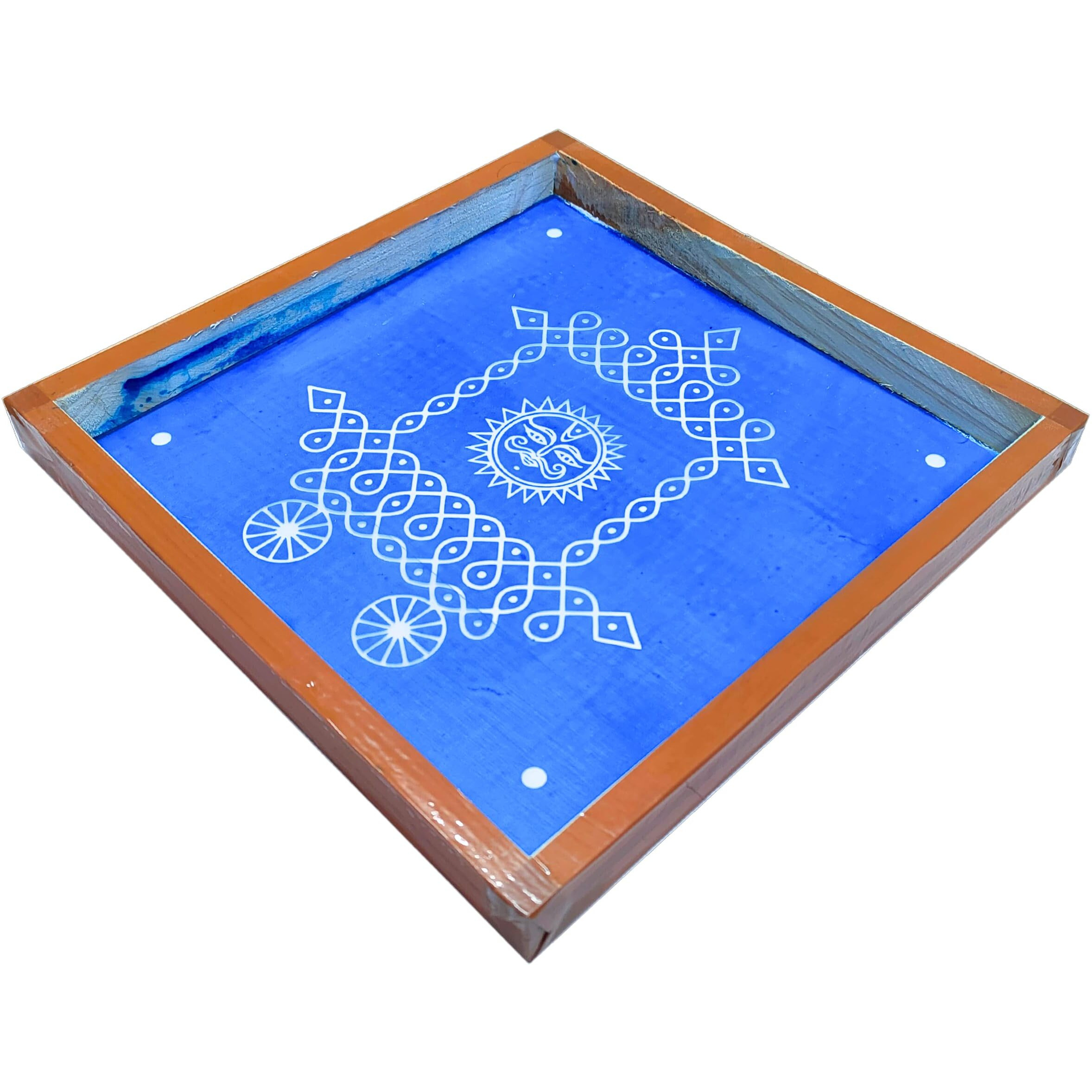 Anciently Ratham Kolam Rangoli Stencil Wooden, Rangoli Sacha Wooden, 1 Piece (10X10 Inches)