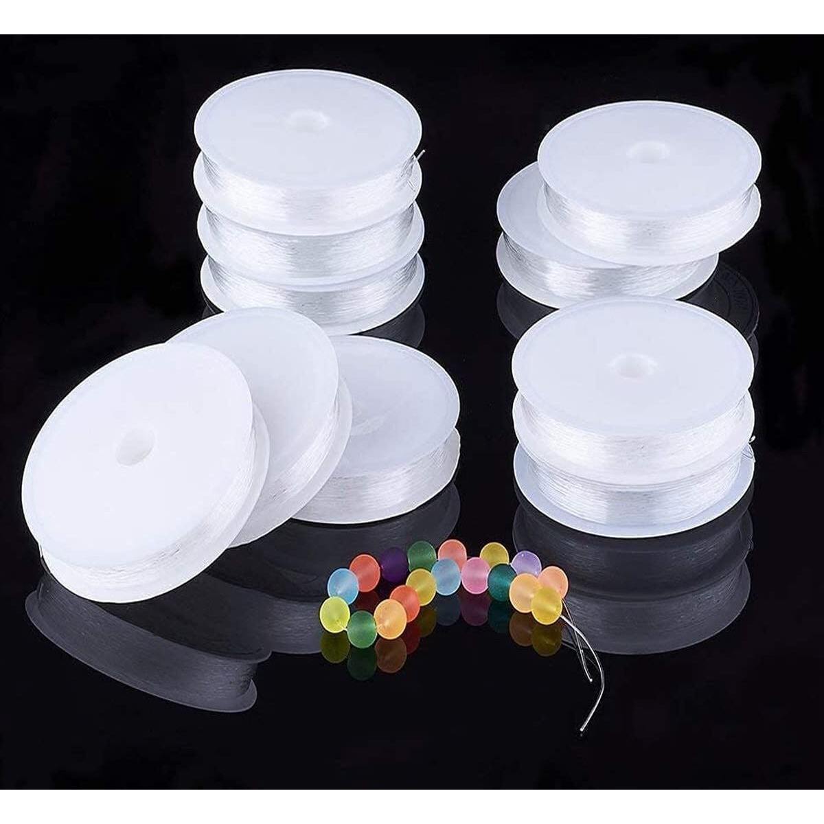 Diy Crafts Pack Of 1 Roll, 0.8Mm, 1 Roll, Stretchy Clear Elastic Crystal Thread String Cord For Thread, Cord Necklace Jewelry Making Bracelet Beads Thread Making Invi(Pack Of 1 Roll, 0.8Mm), 1 Count