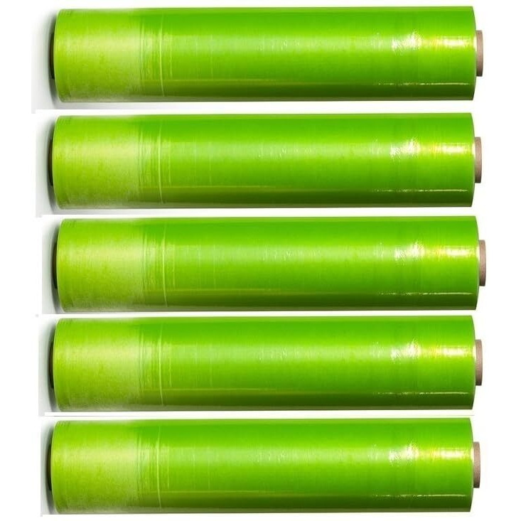 Amit Marketing Compostable Packing Cling Film - 30 Mtr I Multipurpose Wrap Roll I 70 Micron, 12 Inch (300 Mm) I For Packaging & Safety Needs, Gift, Bakery Items, Bouquet, Diy Crafts - Green (6 Pcs)