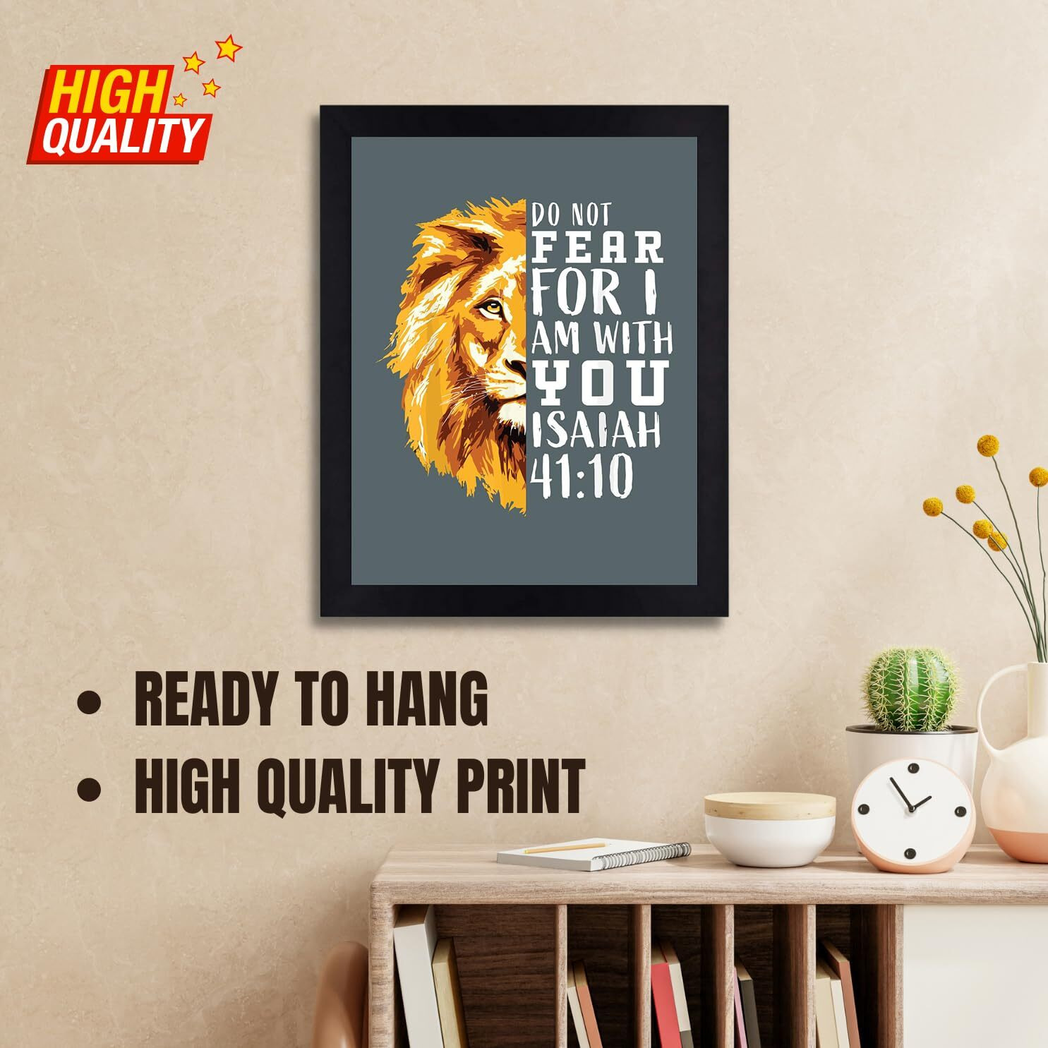 Interio Crafts Isaiah 4110 Motivational Wall Frames - Inspirational Quotes Wall Frames For Office Or Home Wall Decor - Poster With Frame - Synthetic Wood - Black Frame - 13 X 10 Inches S98