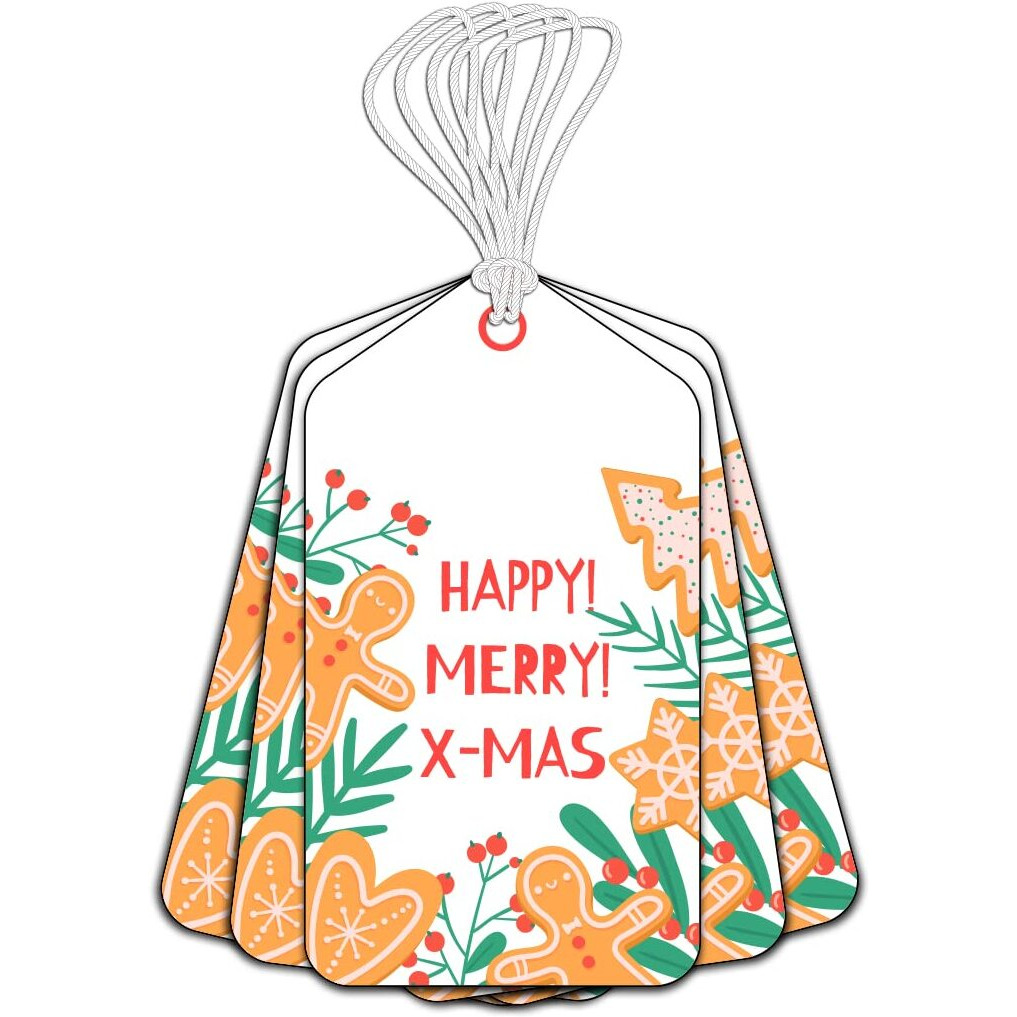 Festiko Christmas Gift Tags, Christmas Theme Gift Tags,Xmas Happy Merry X-Mas Gift Tags Hanging Label For Diy Christmas Gift Wrap And Label Package Pack Of 36 Pcs (Multicolor)