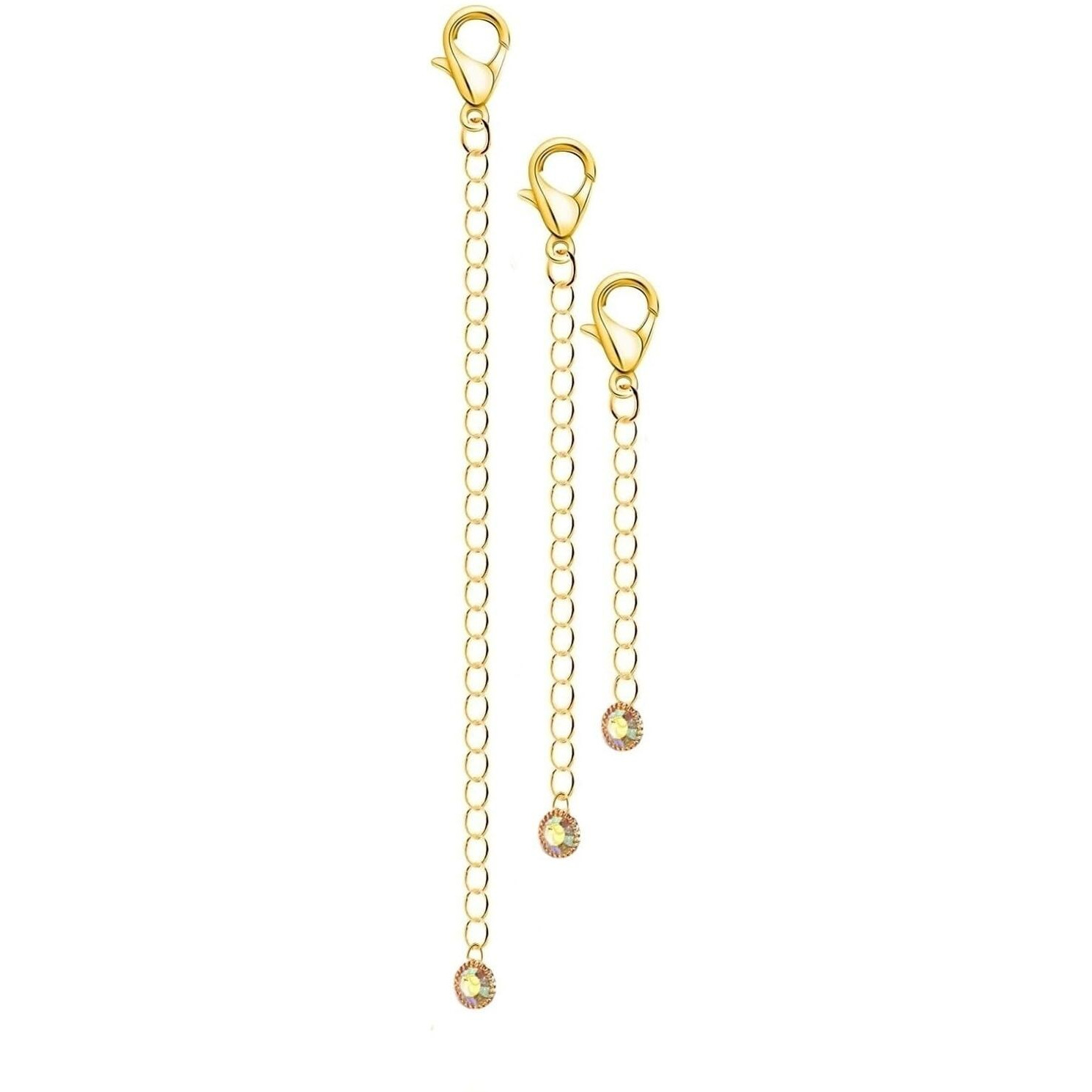 Vama Fashions Adjustable Jewellery Extender Chain Necklace Bracelet Payal Anklet Waist Belly Chain Removable Extension Chains For Jewelry Making (Gold Extension Chain)