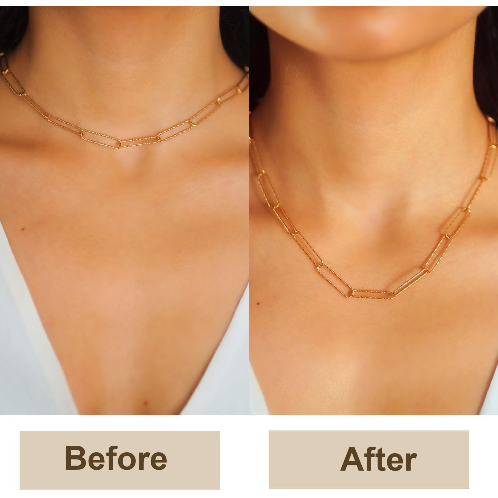 Vama Fashions Adjustable Jewellery Extender Chain Necklace Bracelet Payal Anklet Waist Belly Chain Removable Extension Chains For Jewelry Making (Gold Extension Chain)