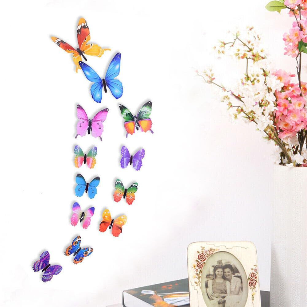 Jaamso Royals Multicolor 3D Butterfly Stickers For Wall, Butterfly Decoration Items, Butterfly Stickers, Butterfly Wall Decor, Butterflies, Butterflies For Wall Decoration, 12 Piece (90Cm X 90Cm)