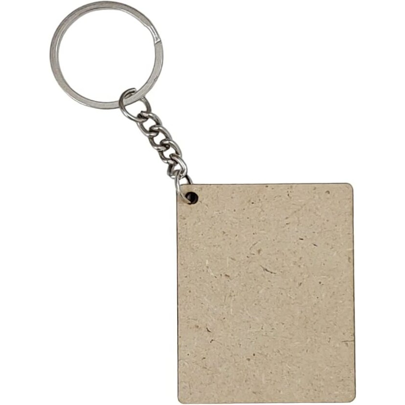 Maitri Pack Of 50 (25Rectangle & 25Square) 2 Shape Key Chains With Ring (50 X 50) Mm | Mdf Art And Craft With Smooth Surface | Mandala Art Mdf Board Suitable For Decoupage