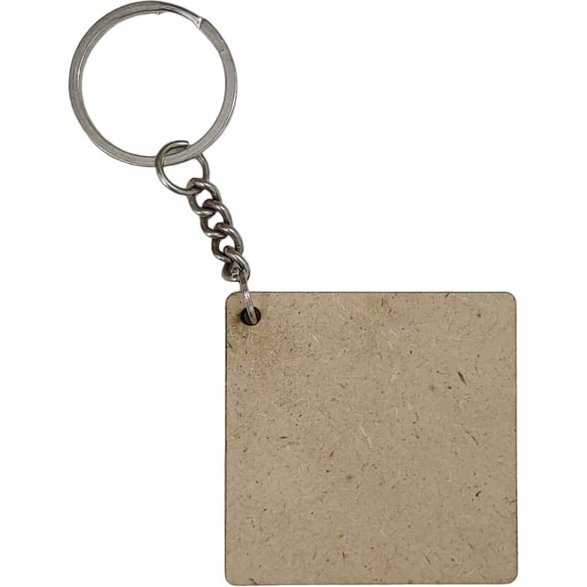 Maitri Pack Of 50 (25Rectangle & 25Square) 2 Shape Key Chains With Ring (50 X 50) Mm | Mdf Art And Craft With Smooth Surface | Mandala Art Mdf Board Suitable For Decoupage