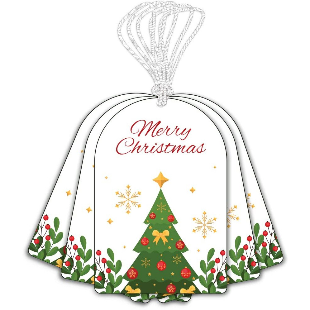 Festiko Tags, Xmas Gift Tags Hanging Label For Diy Wrap And Label Package, Pack Of 6 Pcs (White)