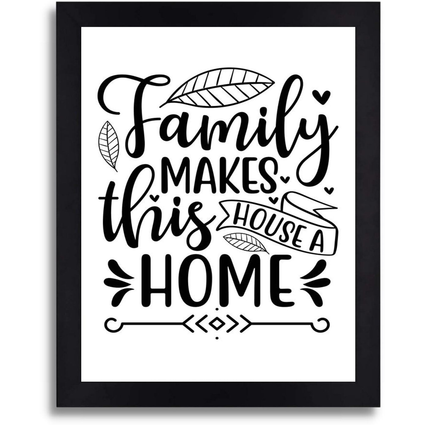 Interio Crafts - Positive Quote Wall Frame For Home Decor - Inspirational Framed Poster For Living Room, Bedroom Or Kitchen Wall Decoration - Black Frame - 13 X 10 Inches