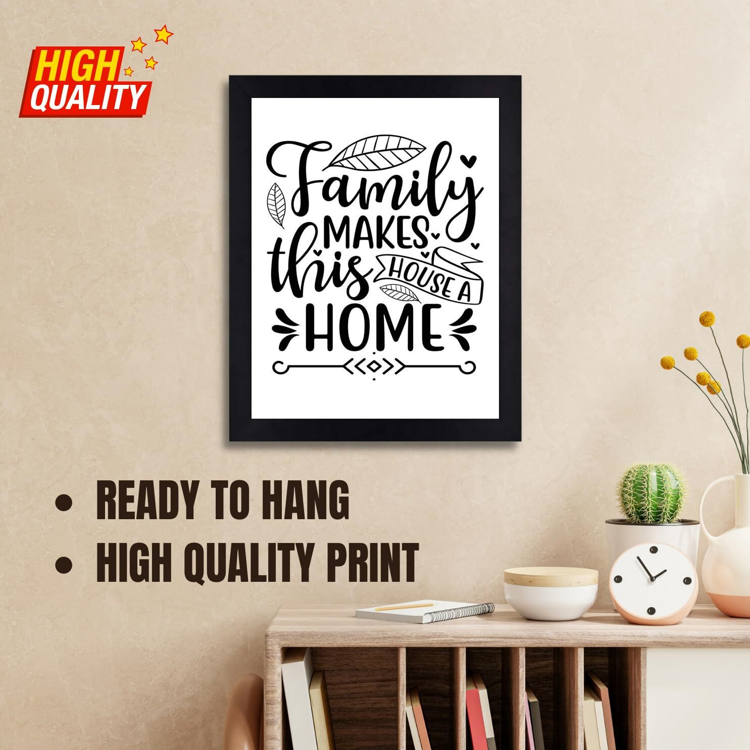 Interio Crafts - Positive Quote Wall Frame For Home Decor - Inspirational Framed Poster For Living Room, Bedroom Or Kitchen Wall Decoration - Black Frame - 13 X 10 Inches