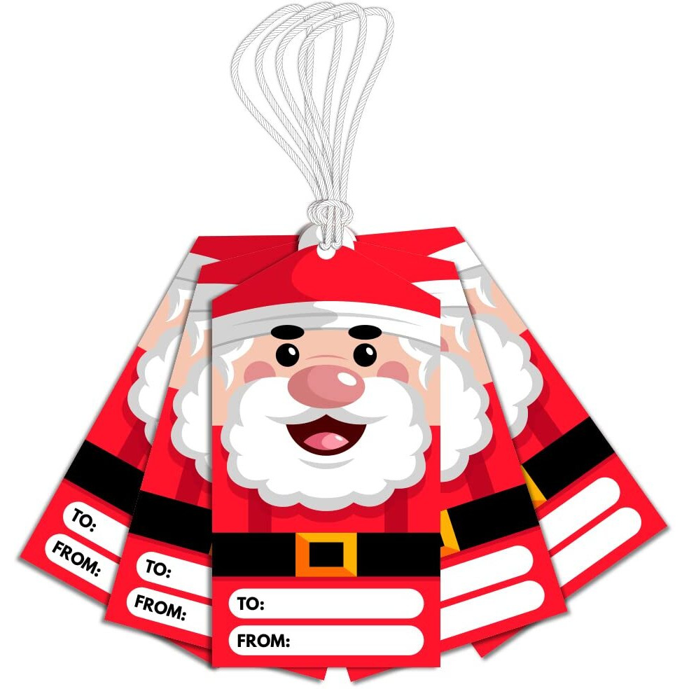 Festiko Christmas Gift Tags, Christmas Theme Gift Tags,Xmas Santa Gift Tags Hanging Label For Diy Christmas Gift Wrap And Label Package Pack Of 48 Pcs