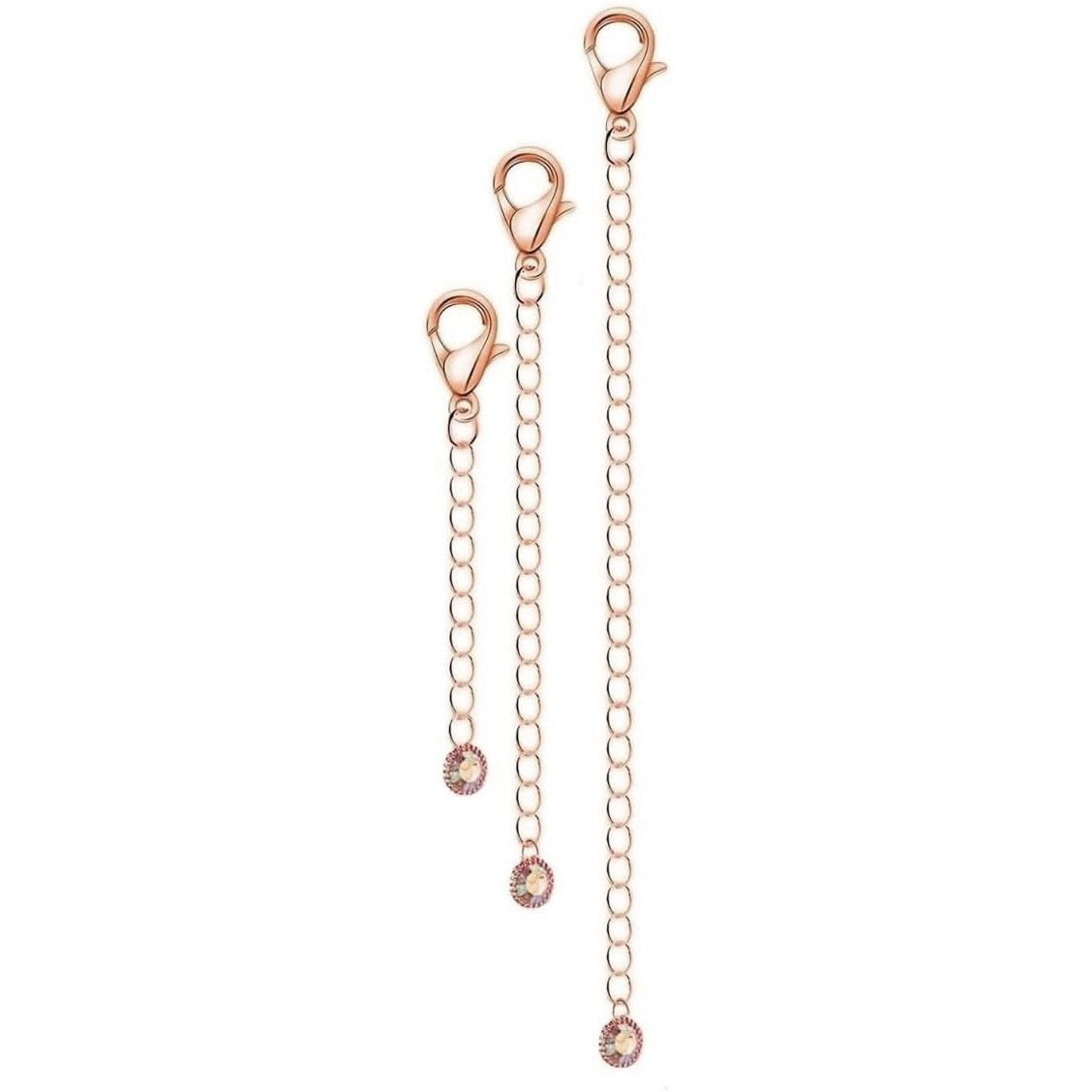 Vama Adjustable Jewellery Rosegold Extender Chain Necklace Bracelet Anklet Payal Waist Chain Removable Extension Chains For Jewelry Making - 3 Pcs Of Tail Chains (7,12,18 Cm)