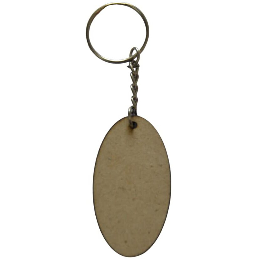 Maitri 30 Pcs Oval Shape Key Chains With Ring (50 X 50) Mm | Mandala Art Mdf Board | Mdf Cutouts For Art And Craft With Smooth Surface | It Is Suitable For All Type Of Craft And Painting Activities