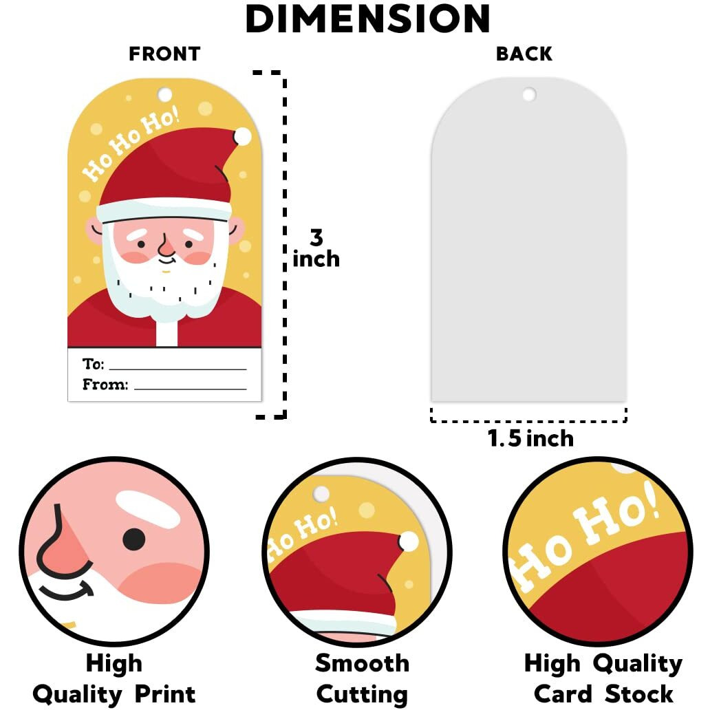 Festiko Christmas Gift Tags, Christmas Theme Gift Tags,Xmas Gift Tags Hanging Label For Diy Christmas Gift Wrap And Label Package Pack Of 24 Pcs