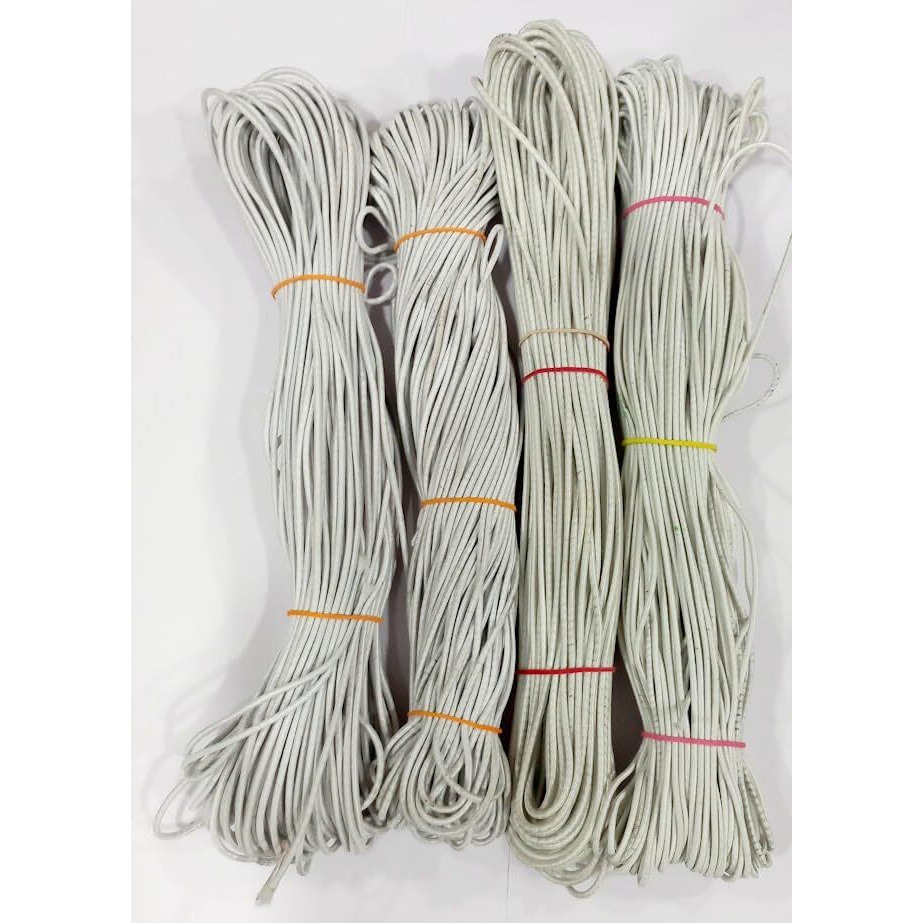 Omx White Elastic Cord Strap, Round Stretchy Ear Loop Strap For Comfortable Ear Tie, Elastic Rope For Crafts Diy Sewing Mask Making (1.5Mm, 50 Mtr)