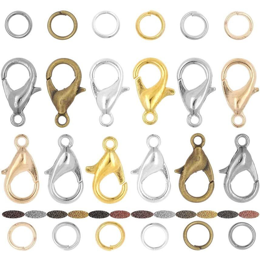 Diy Crafts 2 Sets, Bronze, Fold Over Crimp Cord Ends For Jewelry Making 1 Set  6X Cord End Clamps 6X Cord Clamp 6X Ends Crimp 50X Jump Rings Jewelry Finding Fo (2 Sets, Bronze)