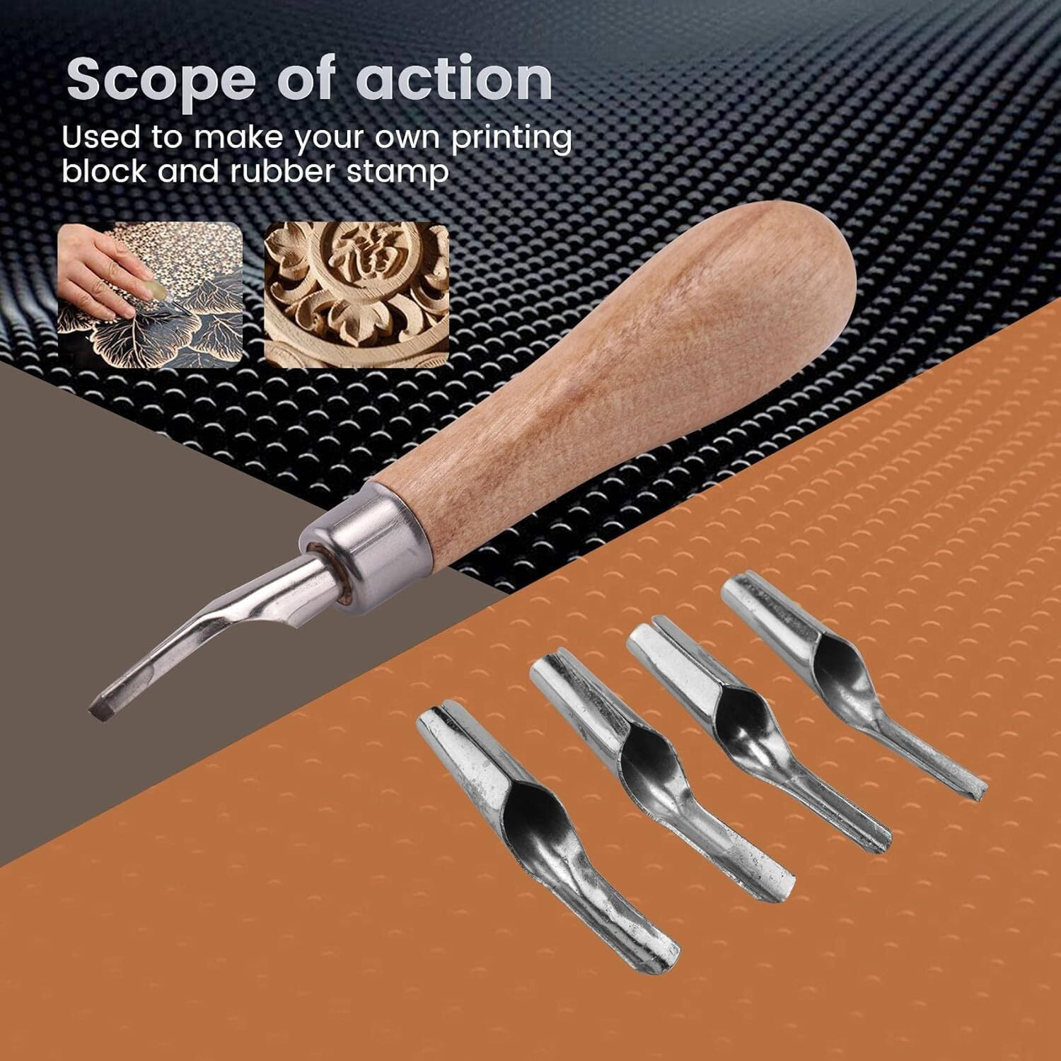 Jern Wood Carving Tools Set, 15 Pieces, Professional Craft Chisels And Gouges For Woodworking