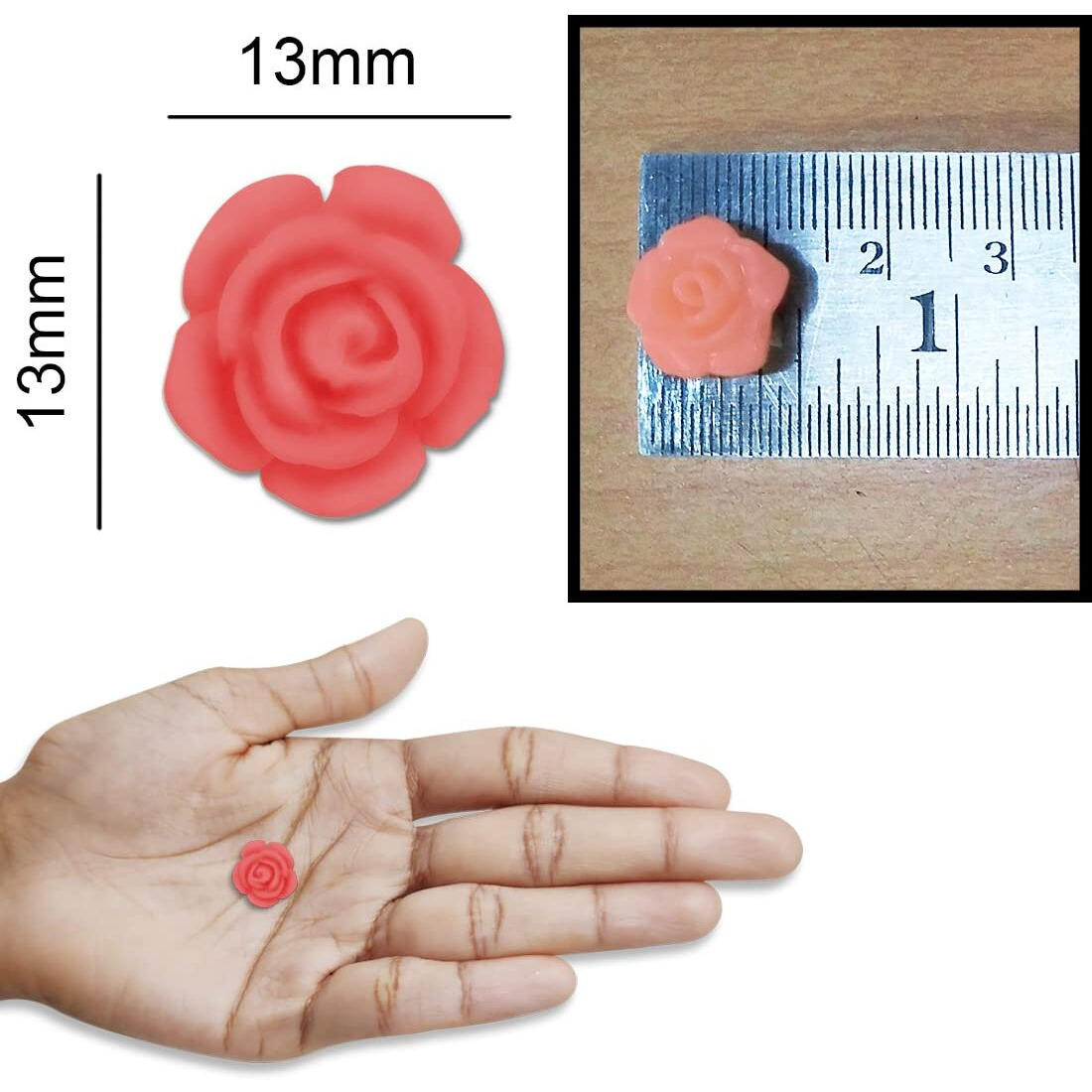 Diy Crafts 300 Grm, As Image, 13Mm X 13Mm As Image Diy Accessory Findings Jewellery Clasps Fittings Diy Jewellery Making Accessories Fluorescent Orange Color Plastic Material Sh (300 Grm, As Image)