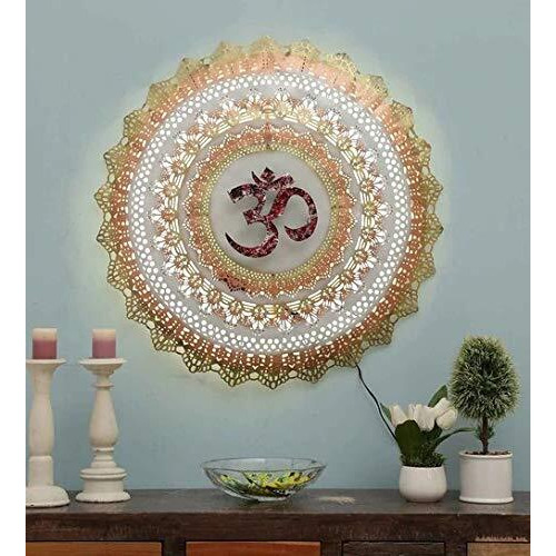 Kokomoon Metal Iron (Om Circle Mini) Decorative Wall Art/Sculpture For Home Living Room/Bedroom/Hotels/Office/Cafe Etc. Size (24 * 3 * 24 Inch - Multicolor)
