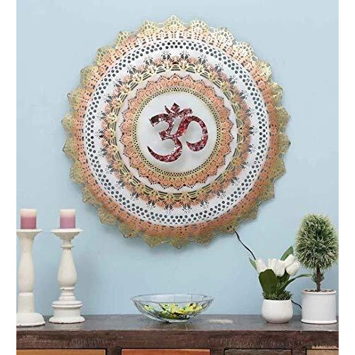 Kokomoon Metal Iron (Om Circle Mini) Decorative Wall Art/Sculpture For Home Living Room/Bedroom/Hotels/Office/Cafe Etc. Size (24 * 3 * 24 Inch - Multicolor)