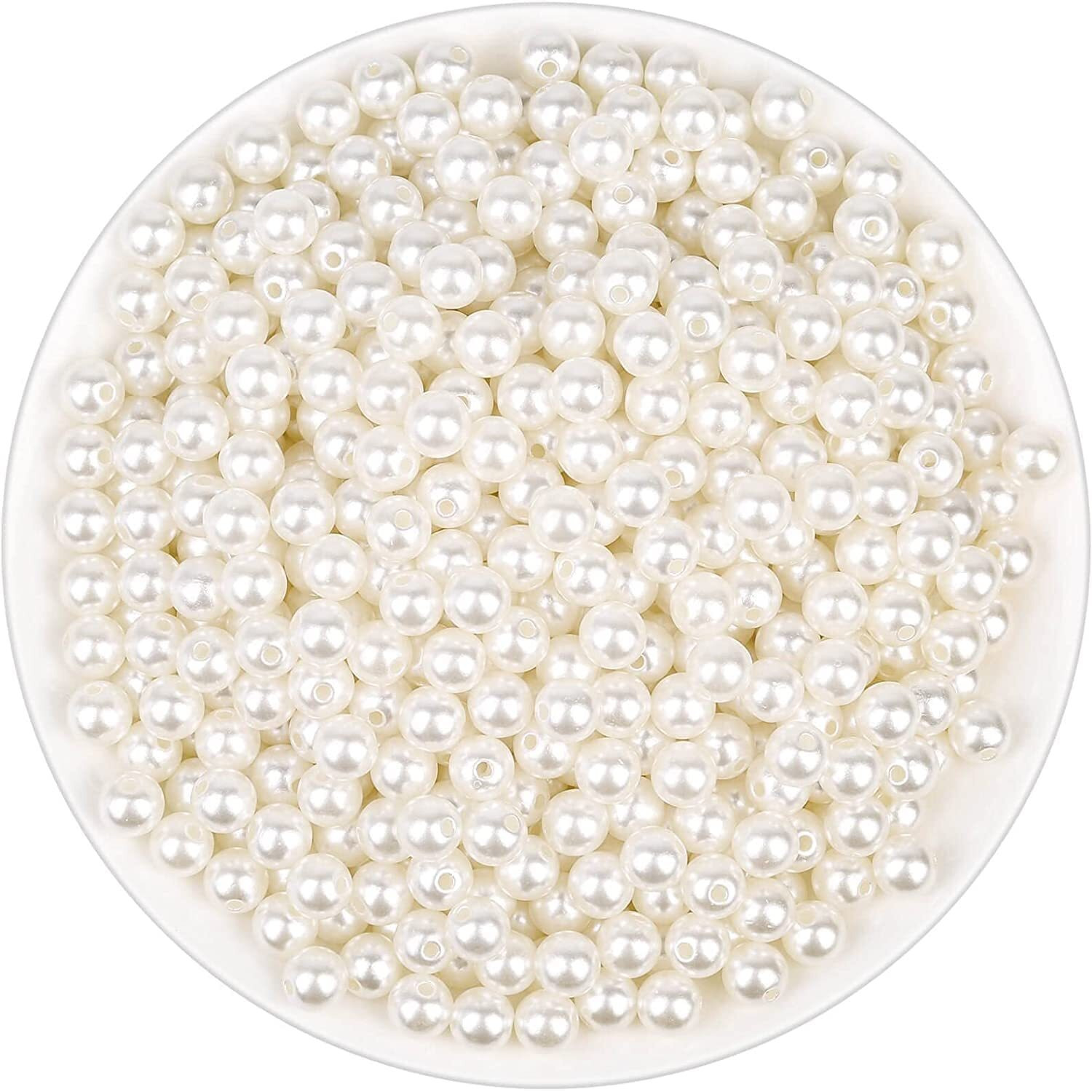 Kumishri Attire Ivory Pearl Beads, 800 Pcs (8 Mm) Use For Jewellery Making, Bracelet, Necklace, Round Shape Pearls, Sewing Crafts, Decoration, Scrap Booking Craftwork And Decorations, Embroidery Work.