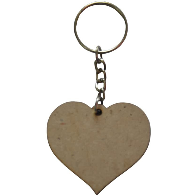 Maitri 40 Pcs Heart Shape Key Chains With Ring (50 X 50) Mm | Mandala Art Mdf Board Suitable For Decoupage | Mdf Art And Craft | It Is Suitable For All Type Of Craft And Painting Activities