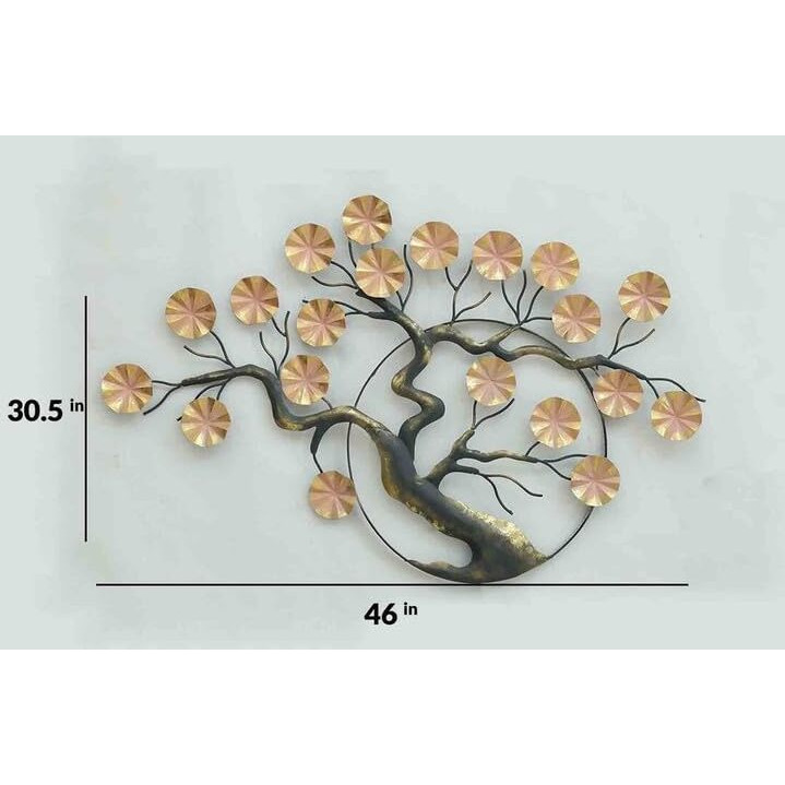 Kokomoon Metal Iron (Sun Moon Tree Decor) Decorative Wall Art/Sculpture For Home Living Room/Bedroom/Hotels/Office/Caf Etc. Size (46 * 02 * 30.5 Inch - Multicolor)