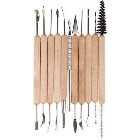 Diy Crafts Design No  3, Pack Of 11 Pcs, 11X Pottery Clay Sculpture Carvi (Design No  3, Pack Of 11 Pcs)