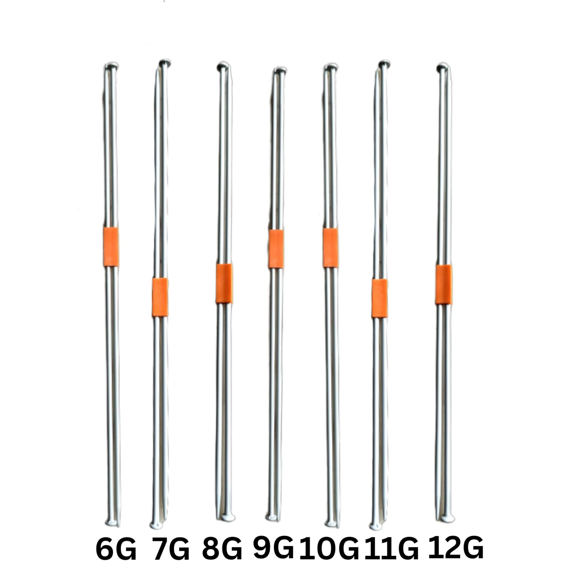 Ginroo Single Point Round Knob Aluminium Cold Headed Knitting Pins/Knitting Needles (Size No. 6 To 12) Set Of 7 And Circular Knitting Pin No.11 (80Cm)