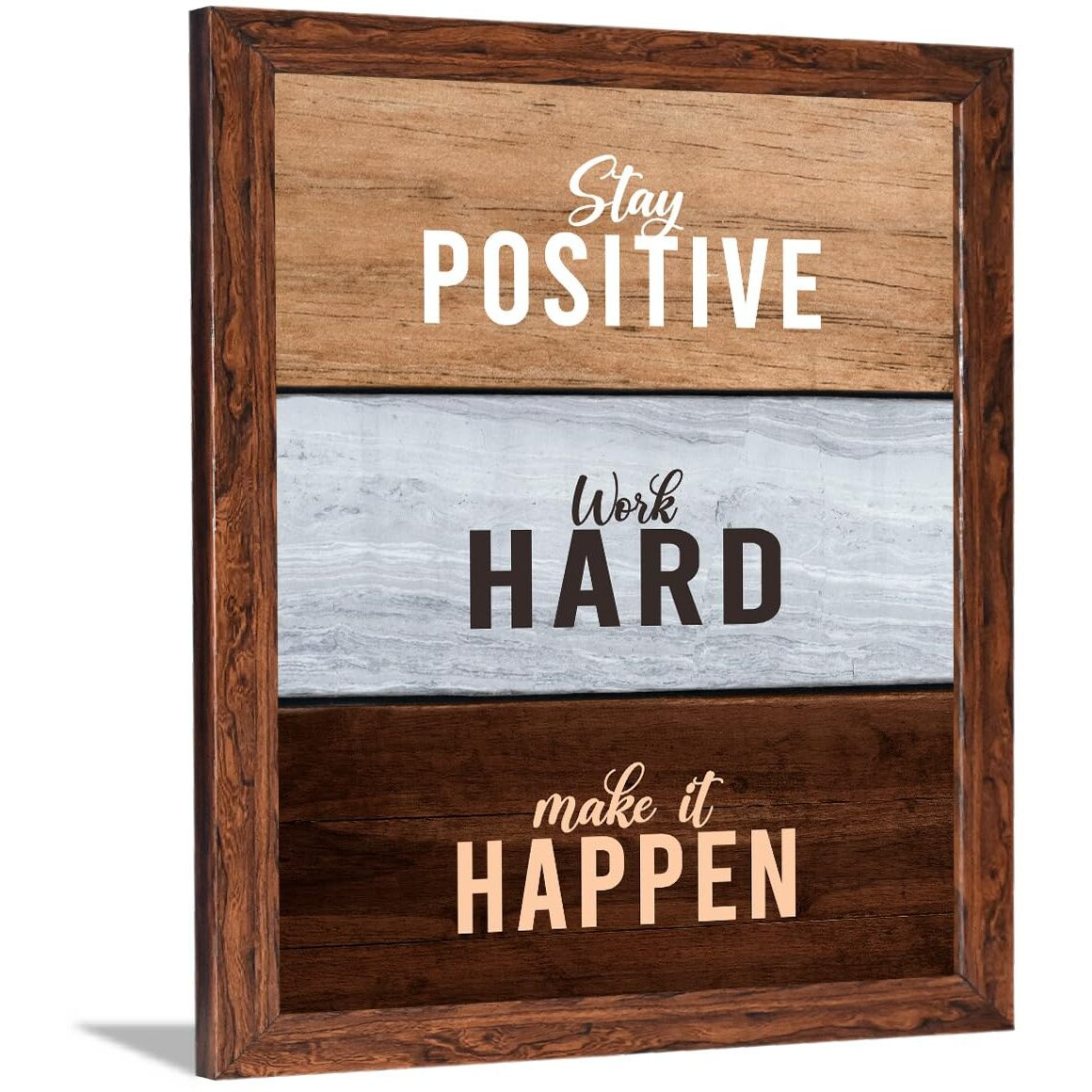 Chaka Chaundh - Stay Positive Work Hard Make It Happen Wall Dcor Poster - (14 X 11 Inches) Motivational Quotes Wall Frame Poster,Quotes For Student, Office, Entrepreneur.
