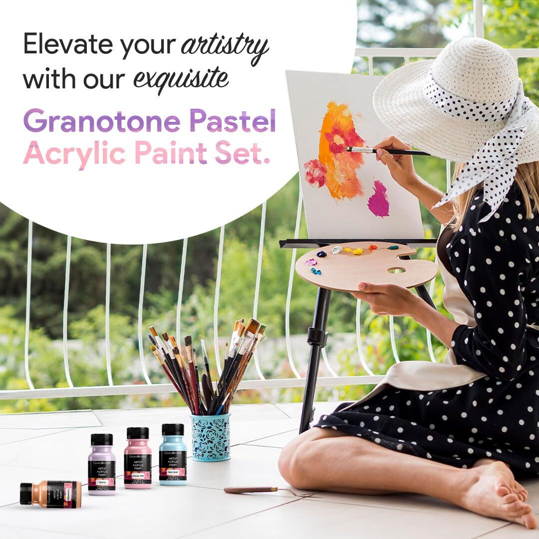Granotone Pastel Acrylic Paint Set - 6 Beautiful Colors, 50 Ml Each - Perfect For Artists And Crafters - Multicolor