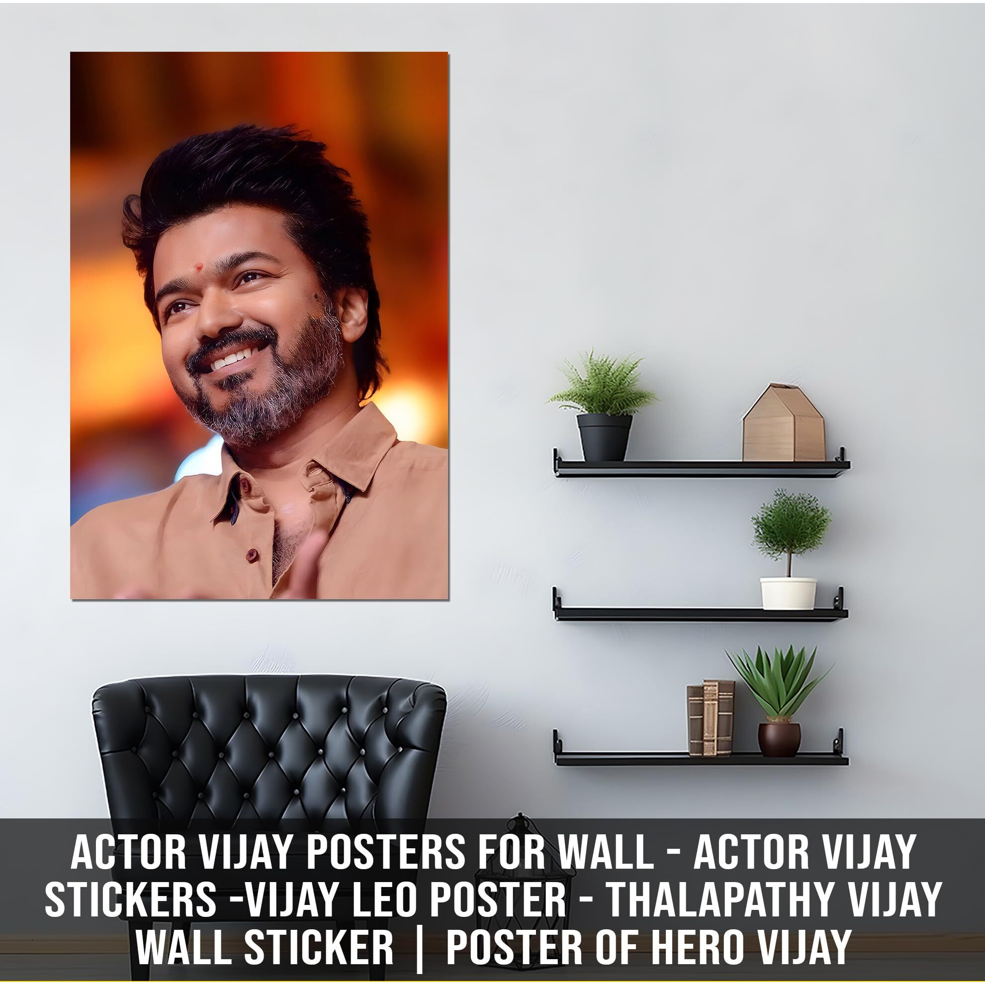 Actor Vijay Posters For Wall | Actor Vijay Stickers | Vijay Leo Poster | Thalapathy Vijay Wall Sticker | Poster Of Hero Vijay | Vijay Stickers For Wall | Tvk Vijay Sticker