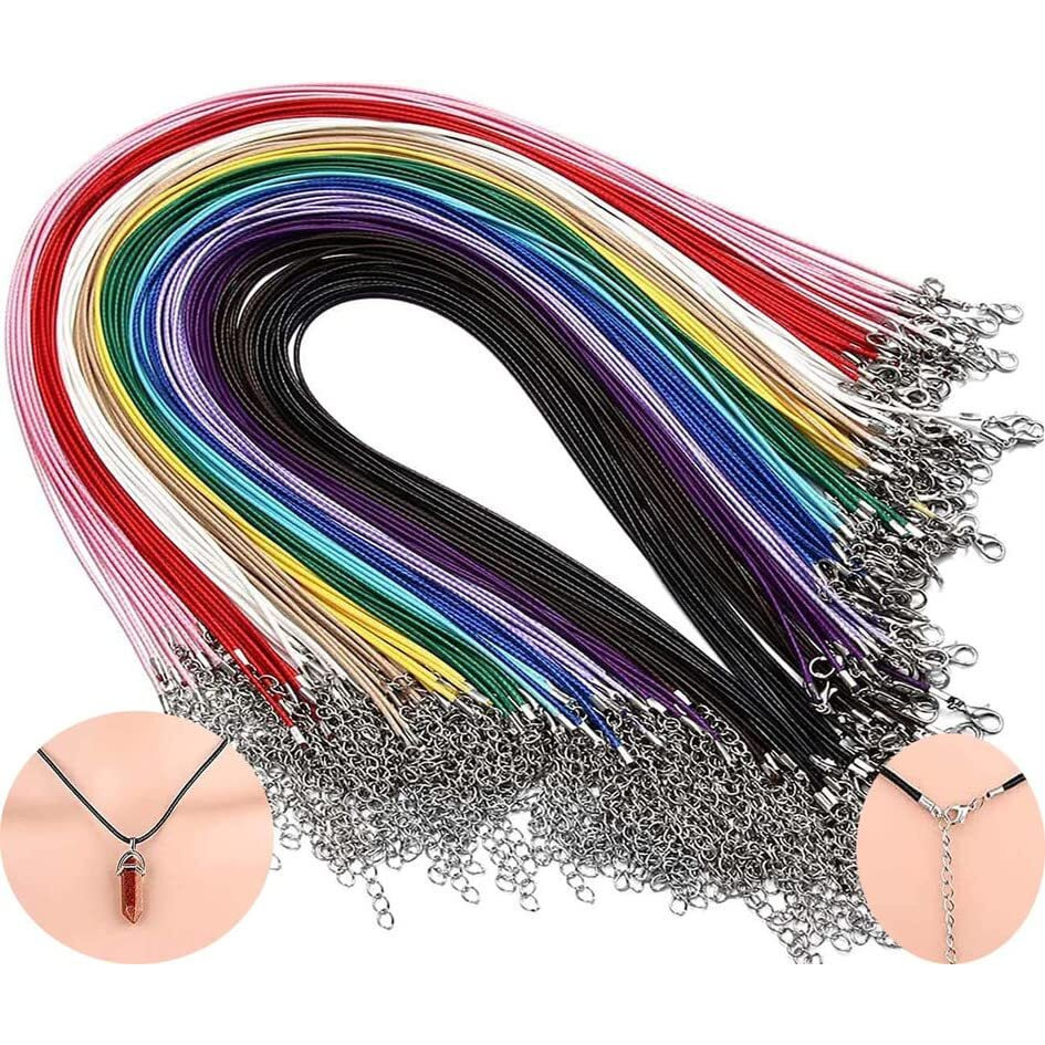 Diy Crafts 5 Pcs Total Qty, Multi Colour, Waxed Necklace Cord Bulk For Jewelry Making,Necklace Rope String With Clasp For Diy Bracelet P (5 Pcs Total Qty, Multi Colour)