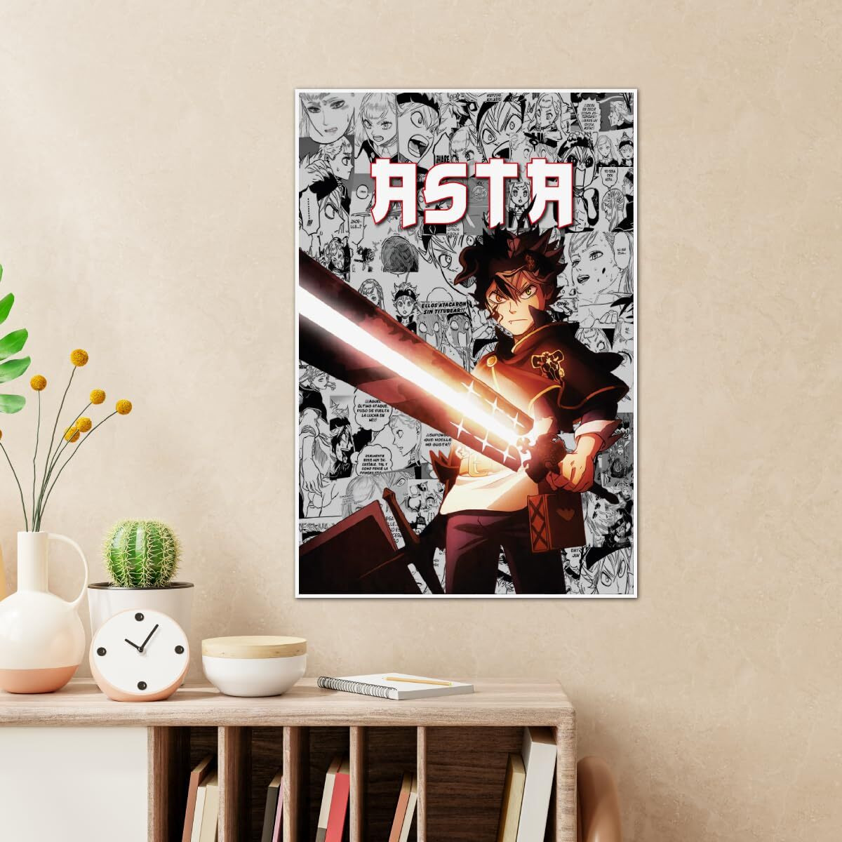 Tenorarts Asta Poster Black Clover Anime Wall Posters With Thick 300 Gsm Matt Finish Paper (18Inches X 12Inches)