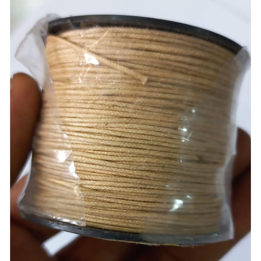 Omx, 0.5 Mm Thick Wax Cotton Cord For Diy Jewellery Making, Beading, Art And Craft Work And Handicrafts, (Beige Brown, 2 Roll, Total 200 Mtr)