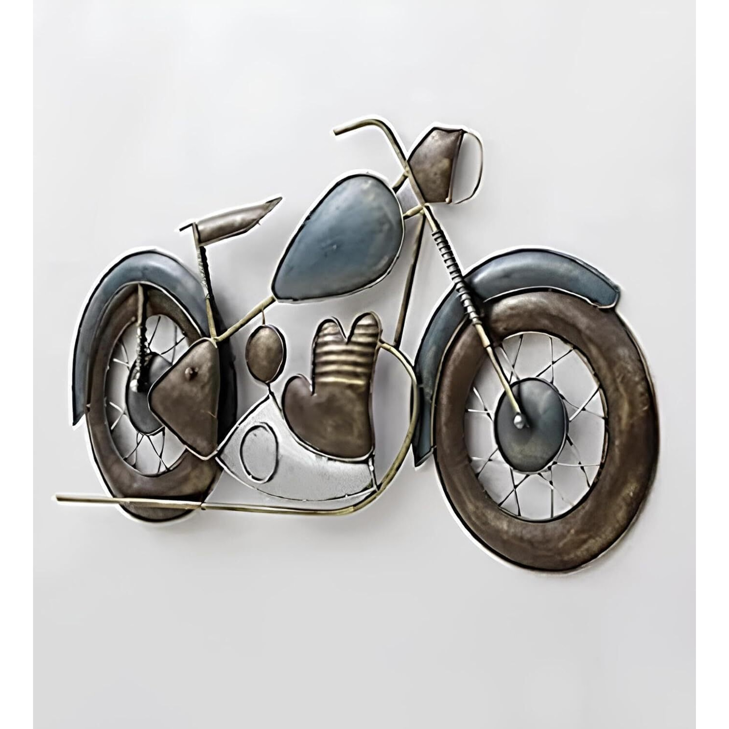 Pedex - Multicolor Stylish Metal Wall Bullet Bike Wall Hanging Home Decor Wall Sculptures For Living Room, Bedroom, Office, Hotel (28X2X16 Inch)