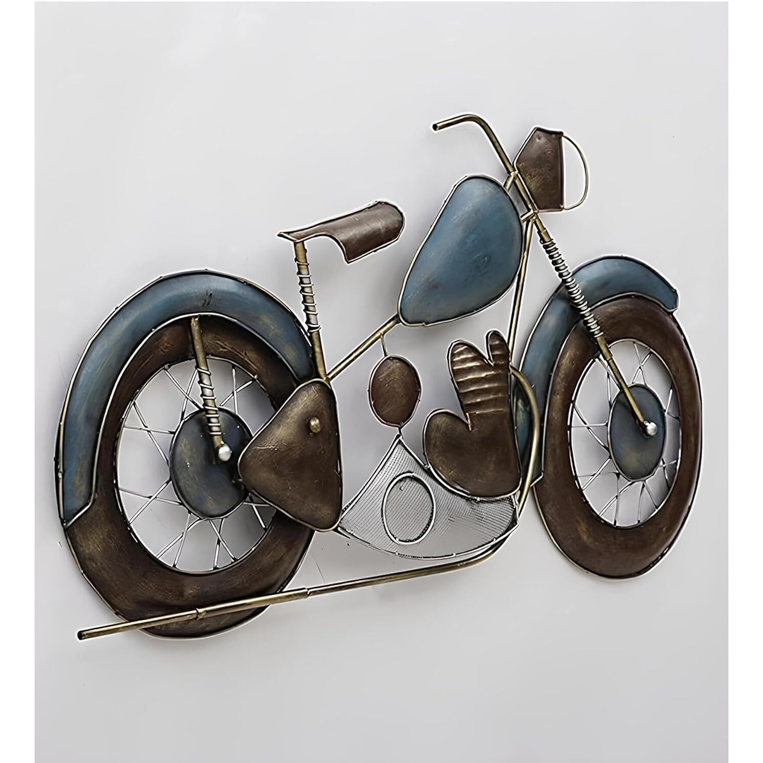 Pedex - Multicolor Stylish Metal Wall Bullet Bike Wall Hanging Home Decor Wall Sculptures For Living Room, Bedroom, Office, Hotel (28X2X16 Inch)