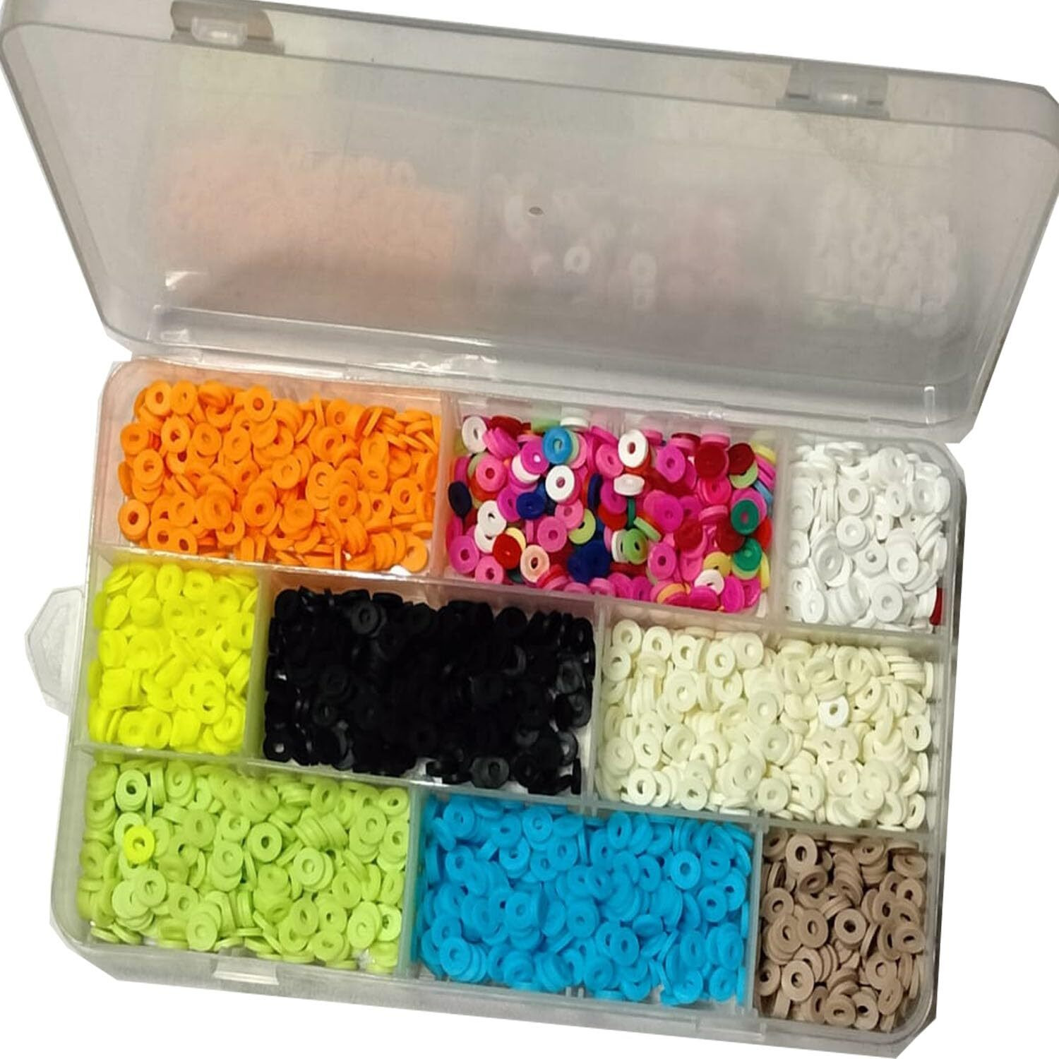 Diy Crafts 360, Clay Beads Bracelet Making Random Colors Flat Preppy Beads Friendship Bracelet Polymer Clay Heishi Beads With Charms For Jewelry Making Gifts For Teen Mix Random Color Contain P (360)