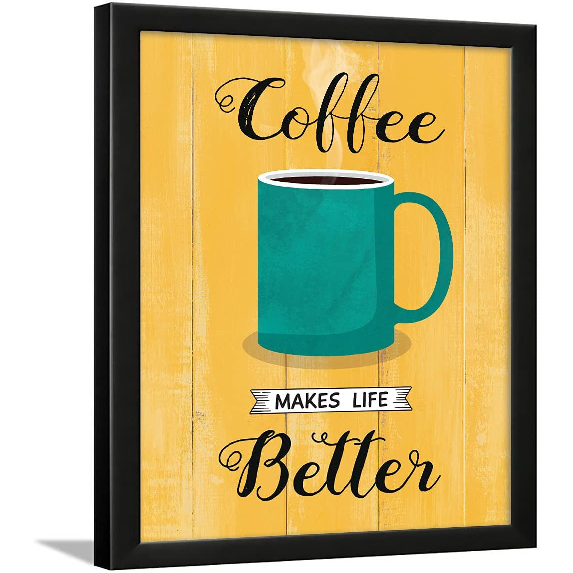 Chaka Chaundh - Coffee Quotes Wall Frames - Kitchen Quotes Wall Frames Decor - Food Quotes Frames For Home & Cafe - Quotes Wall Frames For Dining Room - Coffee Posters For Wall With Frame - (13.6 X 10.6 Inches)